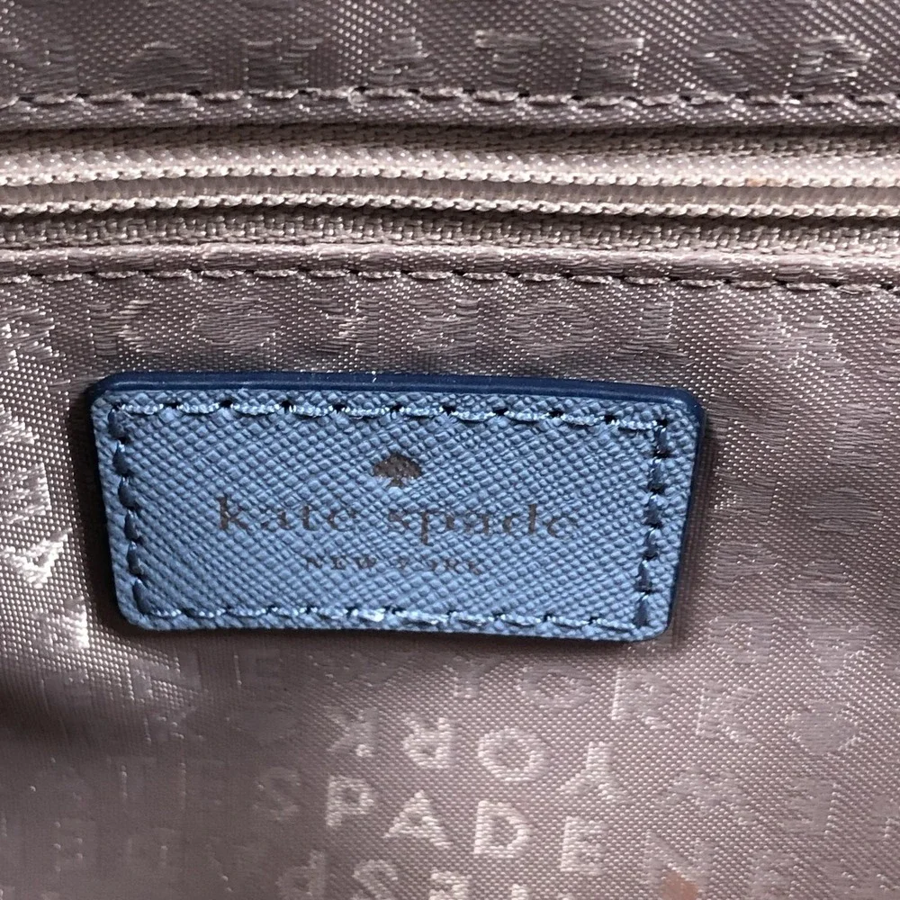 Kate Spade Crossbody Bag Womens Small Light Blue Leather Chain Strap Purse